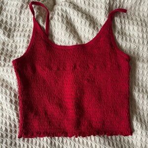 Hollister Red Smocked Tank Top